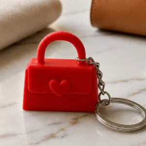 3D Baskı Mini El Çantası Anahtarlık | Kalpli Çanta Tasarımı | Pembe, Kırmızı ve Beyaz Renk Seçenekleri | Çanta & Anahtar Aksesuarı