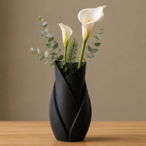 3D Baskı Modern Burgu Dekoratif Vazo | Minimalist Çiçek Vazosu