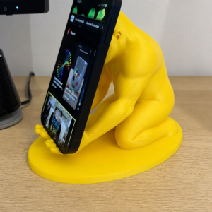 Goril Telefon Tutucu – 3D Baskı Kaslı Goril Masaüstü Telefon Standı-Sarı