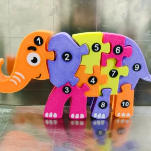 Numaralı Fil Puzzle – 3D Baskı Rakam Sıralama ve Eşleştirme Oyuncağı