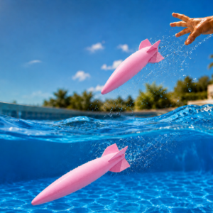 Su Roketi Torpido Oyuncağı – 3D Baskı Havuz Dalış Oyuncağı-Pembe