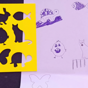 Hayvan Figürleri Çizim Şablonu – 3D Baskı Çoklu Desen Kalıbı - Sarı