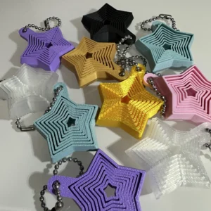 Yıldız Fidget Anahtarlık – Hareketli Stres Oyuncağı ve Çanta Aksesuarı-Mor