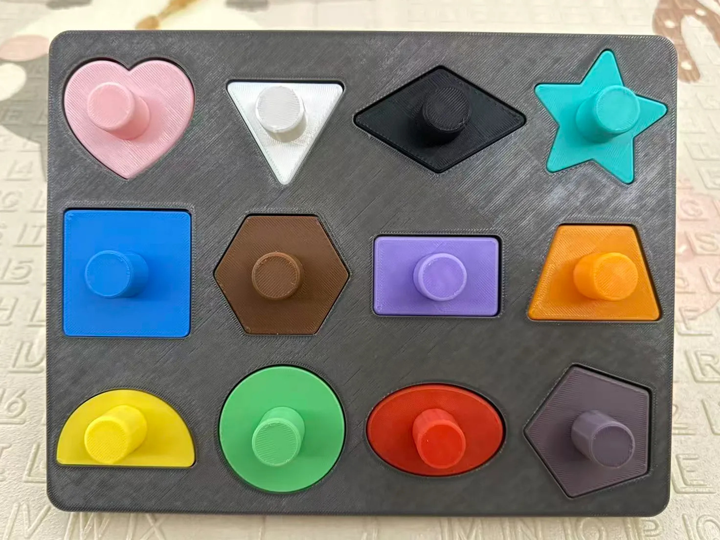 Montessori şekil eşleştirme oyuncağı geometrik eğitici puzzle