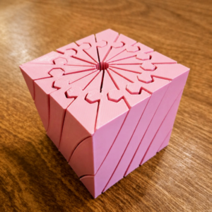 Twisting Küp – 3D Baskı Mekanik Dönen Bulmaca Küpü-Pembe