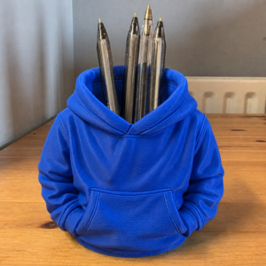 Kapüşonlu Sweatshirt Kalemlik – 3D Baskı Masaüstü Organizer-Mavi