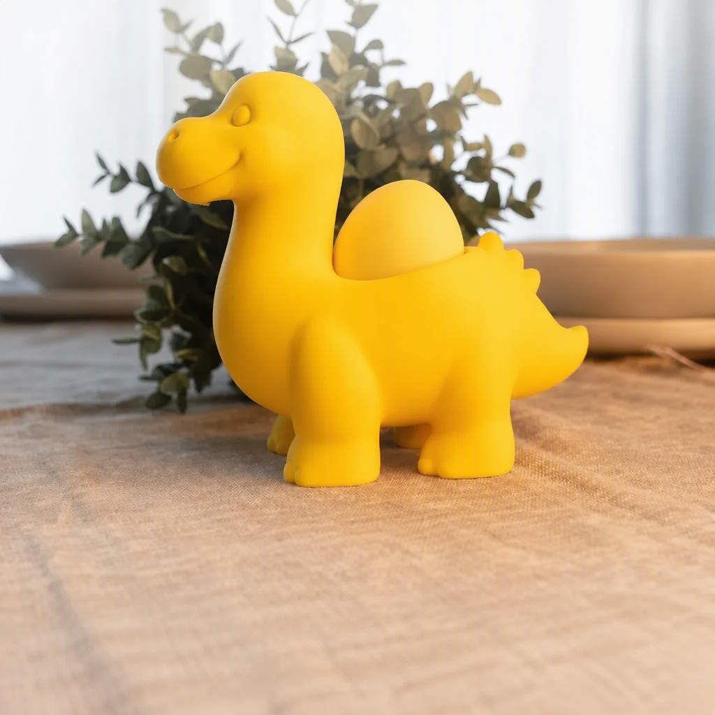Dinozor Yumurtalık – 3D Baskı Sevimli Eggosaurus Yumurta Tutucu-Sarı