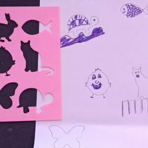 Hayvan Figürleri Çizim Şablonu – 3D Baskı Çoklu Desen Kalıbı - Pembe