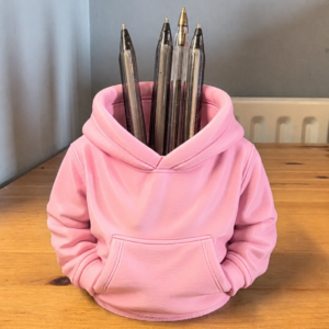 Kapüşonlu Sweatshirt Kalemlik – 3D Baskı Masaüstü Organizer-Pembe