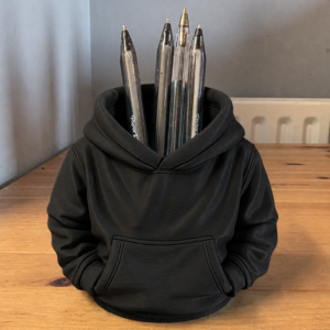 Kapüşonlu Sweatshirt Kalemlik – 3D Baskı Masaüstü Organizer-Siyah