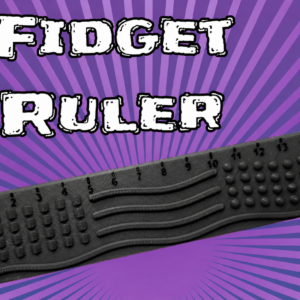 Dokunsal Fidget Cetveli – 3D Baskı Kabartmalı Stres ve Odaklanma Oyuncağı - Siyah