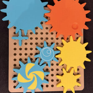 3D Baskı Dişli Çarklar Puzzle Tahtası - Döner Zincirleme Dişli Seti, Montessori Fen ve Mekanik Öğretim Materyali