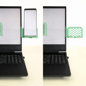 Monitor Telefon Tutucu – 3D Baskı Petek Desenli Laptop Kenar Telefon Tutucu-Mint