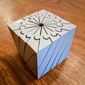 Twisting Küp – 3D Baskı Mekanik Dönen Bulmaca Küpü-Gri