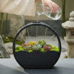 Self-Watering Planter – 3D Baskı Kendi Kendini Sulayan Saksı-Siyah