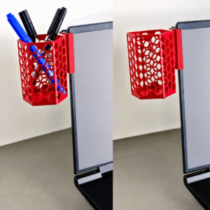 Monitor Kalemlik – 3D Baskı Petek Desenli Laptop Kenar Altıgen Kalemlik-Kırmızı