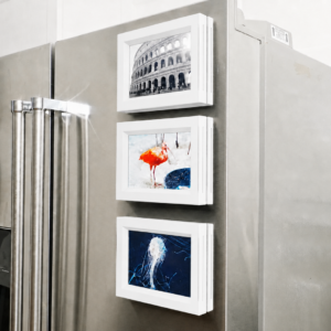 3'lü Magnet Fotoğraf Çerçevesi Seti – Buzdolabı İçin Mini Manyetik Resim Çerçevesi, Dekoratif Magnet-Beyaz