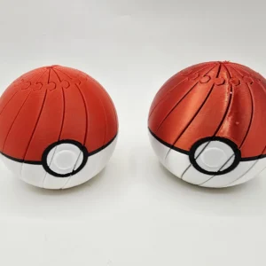 Pokebal – 3D Baskı Segmentli Pokeball Dekoratif Küre-Kırmızı