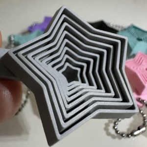 Yıldız Fidget Anahtarlık – Hareketli Stres Oyuncağı ve Çanta Aksesuarı-Gri