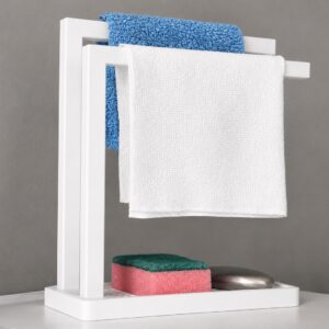 Havluluk ve Sabunluk Organizer – Lavabo Üstü Çok Amaçlı Düzenleyici-Beyaz