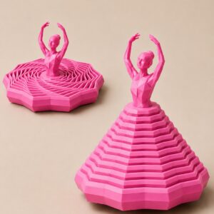 Balerin Figürlü Fidget Oyuncak – Hareketli Optik İllüzyon Masa Dekoru-Pembe