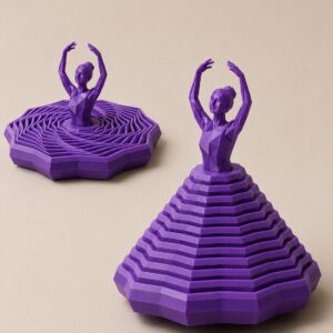 Balerin Figürlü Fidget Oyuncak – Hareketli Optik İllüzyon Masa Dekoru-Mor