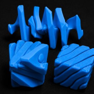 Fidget Puzzle Küp – Hareketli Dönüşebilen Stres Giderici Zeka Oyuncağı, Masaüstü Fidget Küp-Mavi
