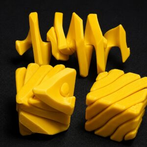 Fidget Puzzle Küp – Hareketli Dönüşebilen Stres Giderici Zeka Oyuncağı, Masaüstü Fidget Küp-Sarı