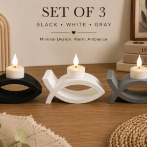 3'lü Balık Figürlü Dekoratif Mumluk Seti – Tealight Mumluk, Modern Ev ve Ofis Dekoru