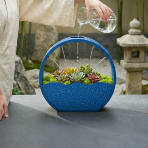 Self-Watering Planter – 3D Baskı Kendi Kendini Sulayan Saksı-Mavi