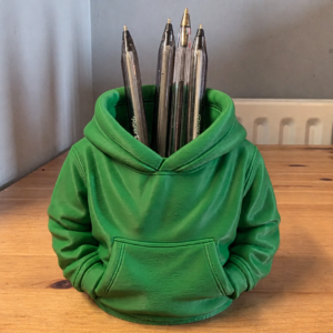 Kapüşonlu Sweatshirt Kalemlik – 3D Baskı Masaüstü Organizer-Yeşil