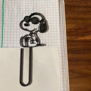 Gözlüklü Sevimli Köpek Figürlü Kitap Ayracı – 3D Baskı - Siyah