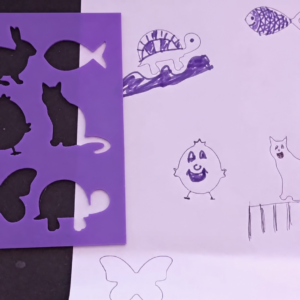 Hayvan Figürleri Çizim Şablonu – 3D Baskı Çoklu Desen Kalıbı - Mor