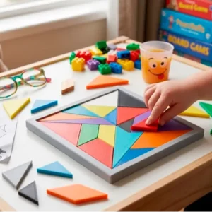 Montessori Tangram Puzzle 7 Parçalı Geometrik Zeka Oyunu