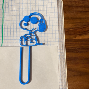 Gözlüklü Sevimli Köpek Figürlü Kitap Ayracı – 3D Baskı - Mavi