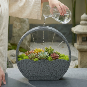 Self-Watering Planter – 3D Baskı Kendi Kendini Sulayan Saksı-Gri