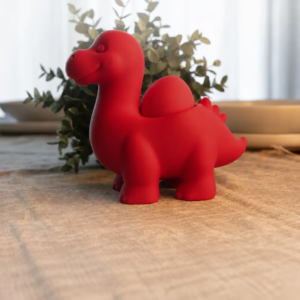 Dinozor Yumurtalık – 3D Baskı Sevimli Eggosaurus Yumurta Tutucu-Kırmızı