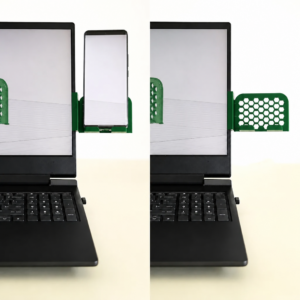 Monitor Telefon Tutucu – 3D Baskı Petek Desenli Laptop Kenar Telefon Tutucu-Yeşil