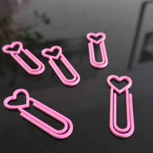 Kalp Figürlü Ataç – 3D Baskı 10'lu Set - Pembe