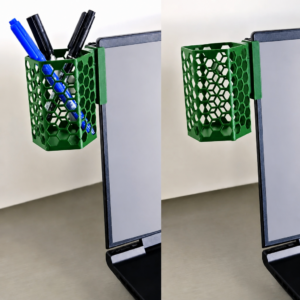 Monitor Kalemlik – 3D Baskı Petek Desenli Laptop Kenar Altıgen Kalemlik-Yeşil