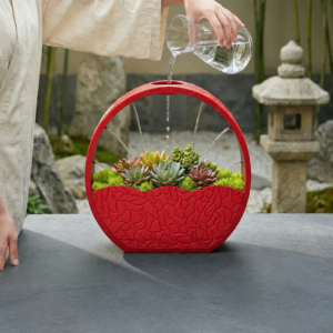 Self-Watering Planter – 3D Baskı Kendi Kendini Sulayan Saksı-Kırmızı