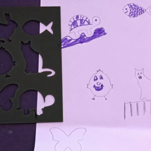 Hayvan Figürleri Çizim Şablonu – 3D Baskı Çoklu Desen Kalıbı - Siyah