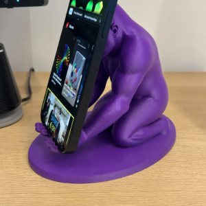 Goril Telefon Tutucu – 3D Baskı Kaslı Goril Masaüstü Telefon Standı-Mor