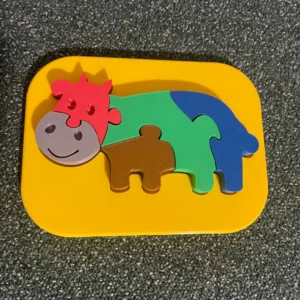 İnek Figürlü Puzzle – 3D Baskı Renkli Eğitici Yapboz