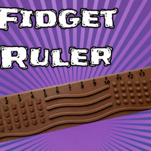 Dokunsal Fidget Cetveli – 3D Baskı Kabartmalı Stres ve Odaklanma Oyuncağı - Kahverengi
