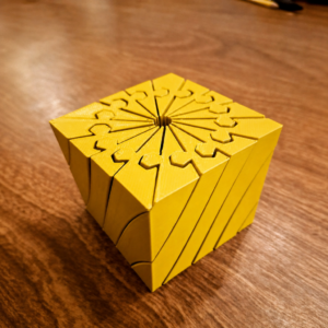 Twisting Küp – 3D Baskı Mekanik Dönen Bulmaca Küpü-Sarı