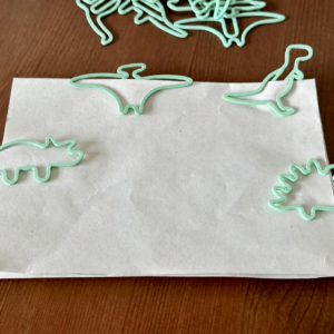 Dinozor Figürlü Kitap Ayracı ve Ataç Seti – 3D Baskı Karışık Desen - Mint