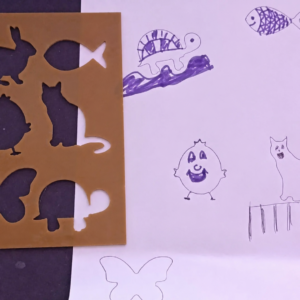 Hayvan Figürleri Çizim Şablonu – 3D Baskı Çoklu Desen Kalıbı - Kahverengi