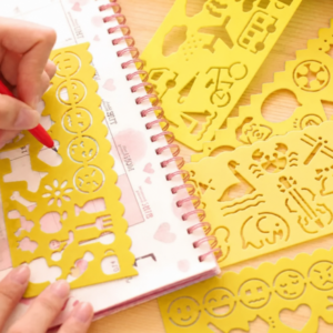 Günlük Nesneler ve Emoji Çizim Şablonu – 3D Baskı Çoklu Desen Kalıbı - Sarı