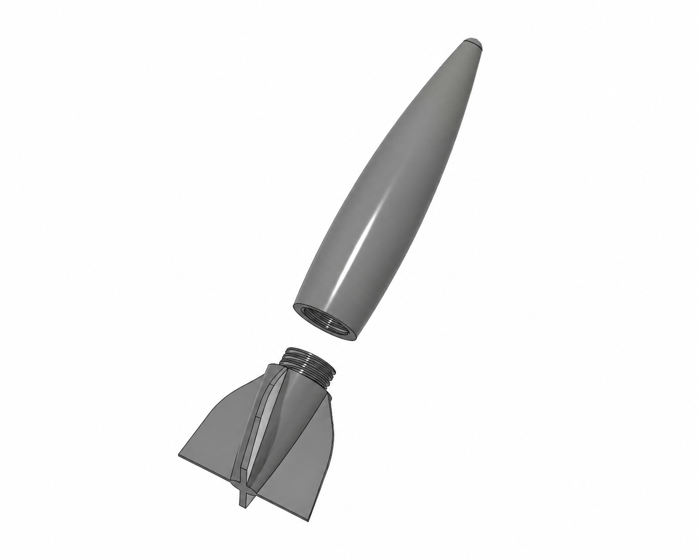 Su Roketi Torpido Oyuncağı – 3D Baskı Havuz Dalış Oyuncağı-Gri - Görsel 2